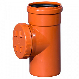 Ревизия ПВХ с круглым люком для наружной канализации оранжевая Ostendorf KG (PVC) KGRE